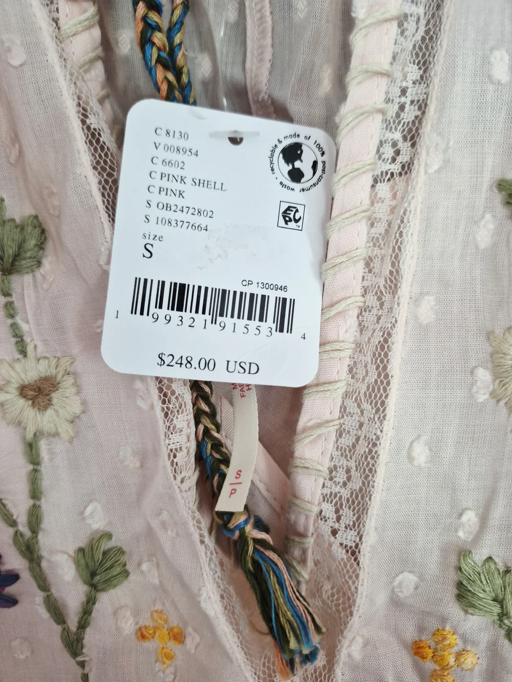 NWT FREE PEOPLE Savannah Rose Midi Dress | Pink Shell Size Small $248 Retail!!!